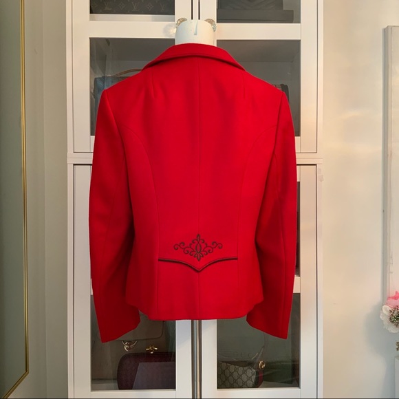 Thalhamer Wool  Blazer Jacket Red Embroidery Size S - Picture 8 of 11